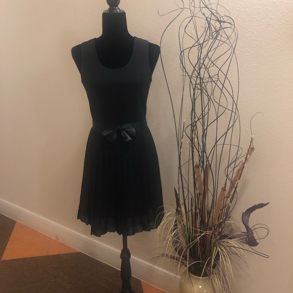 Harold Black A-line Dress with Pleated Skirt.Used